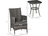 Tuinmeubilair, terrasmeubilair met bijzettafeltje - afbeelding 7 van  8