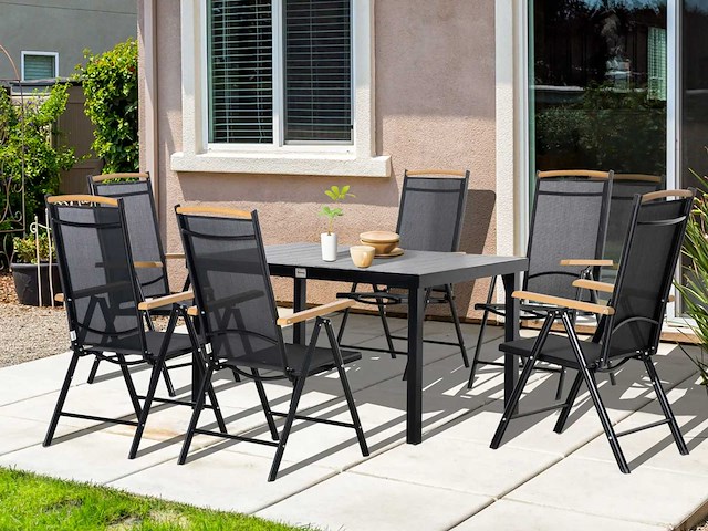 Tuinmeubilair voor 6 personen, aluminium frame - afbeelding 1 van  8