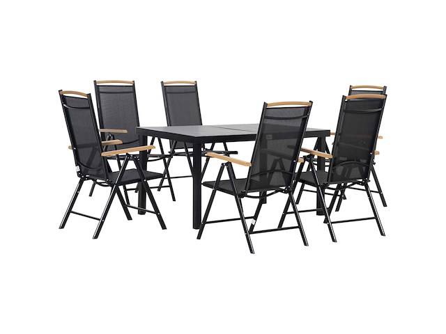 Tuinmeubilair voor 6 personen, aluminium frame - afbeelding 3 van  8