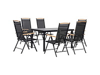 Tuinmeubilair voor 6 personen, aluminium frame - afbeelding 3 van  8