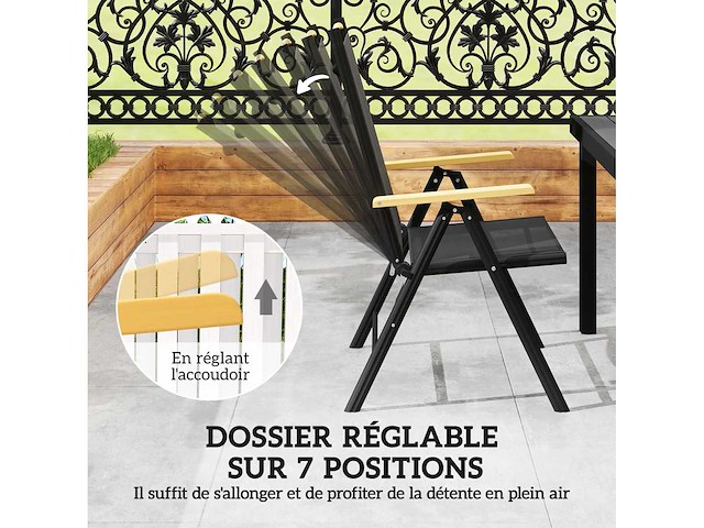 Tuinmeubilair voor 6 personen, aluminium frame - afbeelding 5 van  8