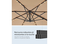 Tuinparasol 300 cm, 28 zonne-led led's, upf 50+, buitenparasol - afbeelding 2 van  2