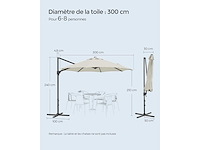 Tuinparasol 300 cm, upf 50+, buitenparasol - afbeelding 2 van  6