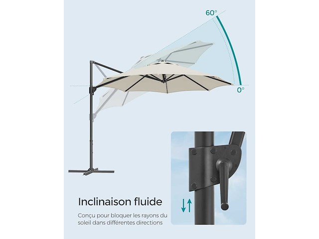 Tuinparasol 300 cm, upf 50+, buitenparasol - afbeelding 4 van  6