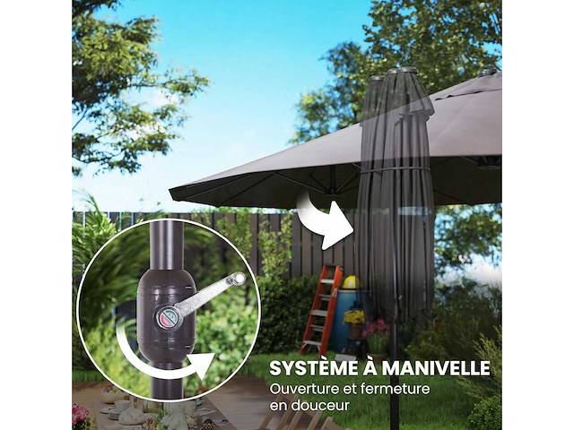 Tuinparasol buiten 4,6 x 2,7 m - afbeelding 3 van  3