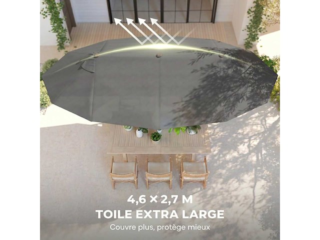 Tuinparasol buiten 4,6 x 2,7 m - afbeelding 3 van  6