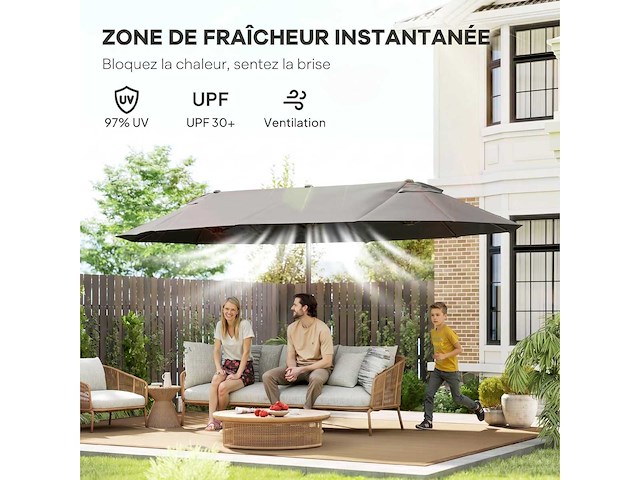 Tuinparasol buiten 4,6 x 2,7 m - afbeelding 4 van  6