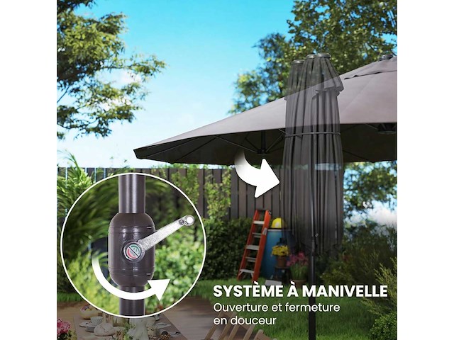 Tuinparasol buiten 4,6 x 2,7 m - afbeelding 5 van  6