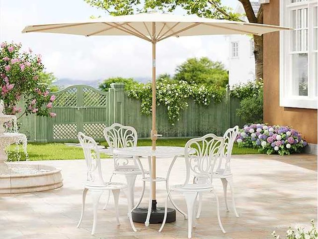 Tuinparasol f300cm upf 50+ met openende/sluitende krukas - afbeelding 1 van  7