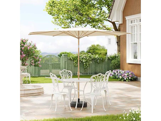 Tuinparasol f300cm upf 50+ met openende/sluitende krukas - afbeelding 2 van  7
