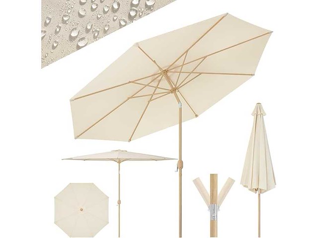 Tuinparasol f300cm upf 50+ met openende/sluitende krukas - afbeelding 3 van  7