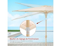 Tuinparasol f300cm upf 50+ met openende/sluitende krukas - afbeelding 5 van  7