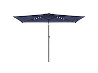 Tuinparasol met 24 zonne-led lampen kantelbare canvas metalen paal 2,9x2,5m blauw - afbeelding 3 van  5