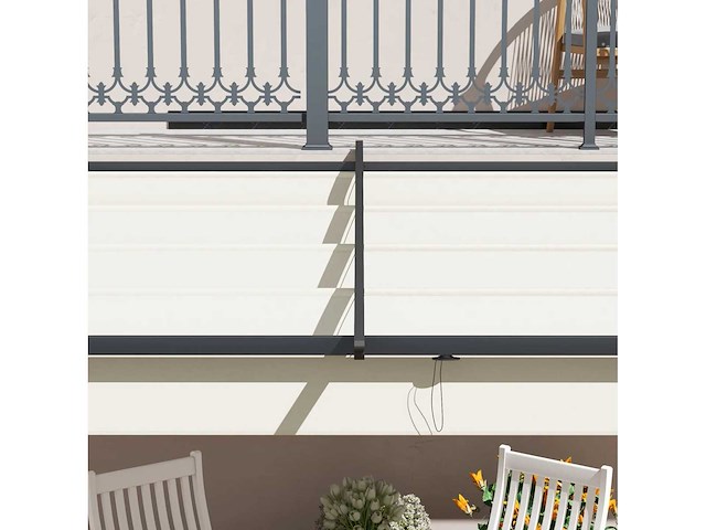 Tuinprieel 3 x 3m, uitschuifbaar luifel, wandbevestiging, metalen frame, crèmewit - afbeelding 4 van  6
