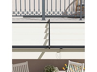 Tuinprieel 3 x 3m, uitschuifbaar luifel, wandbevestiging, metalen frame, crèmewit - afbeelding 4 van  6