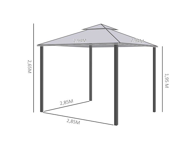 Tuinprieel prieel 3 x 3 m - afbeelding 4 van  5