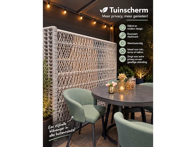 Tuinscherm wicker -180x180cm - afbeelding 1 van  2