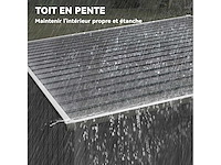 Tuinschuur 2,81 m² met fundering, wandgemonteerde buitengereedschapsschuur van gegalvaniseerd staal, 154x206,5x181cm, donkergrijs - afbeelding 7 van  8