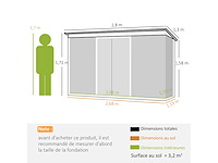 Tuinschuur 3,6 m² - gereedschapsschuur met funderingsset - afbeelding 4 van  10