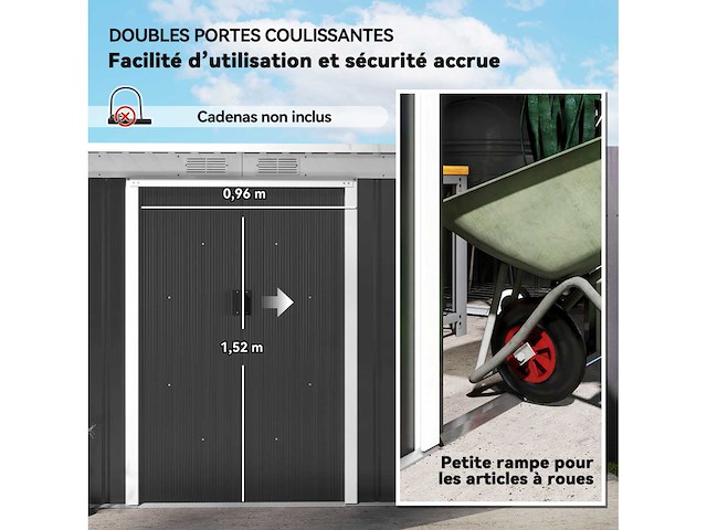 Tuinschuur 3,6 m² - gereedschapsschuur met funderingsset - afbeelding 6 van  10