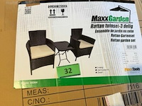 Tuinset 3 delig - rottan met kussens - zwart - afbeelding 3 van  3