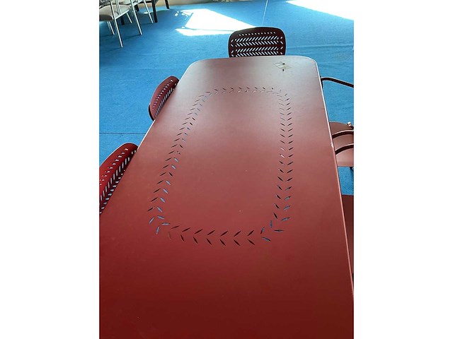 Tuinset 6 persoons metaal kleur rood - afbeelding 4 van  4