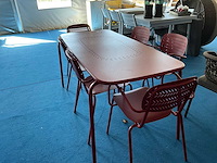 Tuinset 6 persoons metaal kleur rood - afbeelding 1 van  4