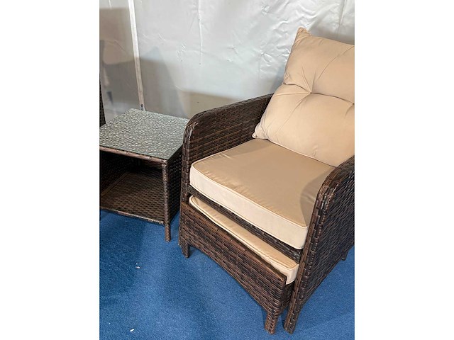Tuinset 88679 2 stoelen met poef en tafel - afbeelding 2 van  5