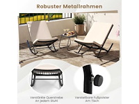 Tuinset bevat schommelstoelen en een metalen tafel met kussens - afbeelding 5 van  7