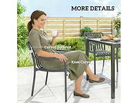 Tuinstoelen set van 4 stapelbare terrasstoelen met lattenontwerp, armleuningen, ergonomisch donkergrijs - afbeelding 4 van  5
