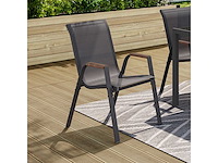 Tuinstoelen van textiel en rattan - set van 4 - afbeelding 3 van  10