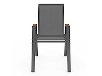 Tuinstoelen van textiel en rattan - set van 4 - afbeelding 6 van  10