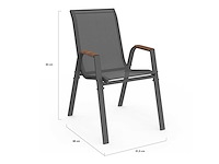 Tuinstoelen van textiel en rattan - set van 4 - afbeelding 7 van  10