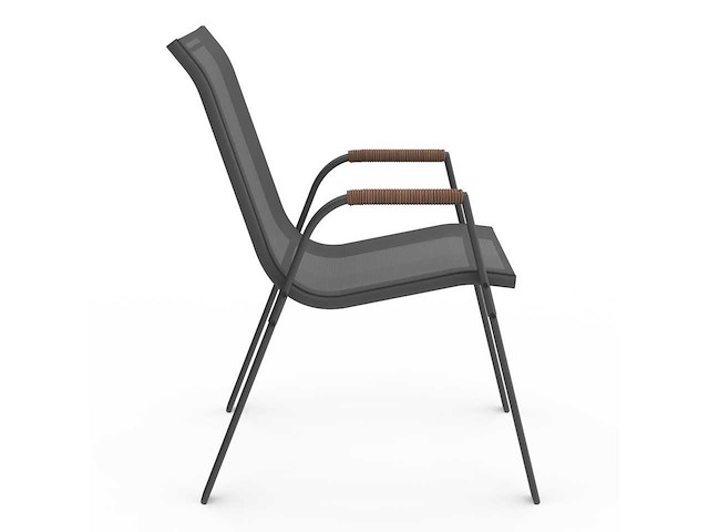 Tuinstoelen van textiel en rattan - set van 4 - afbeelding 8 van  10