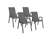 Tuinstoelen van textiel en rattan - set van 4 - afbeelding 10 van  10