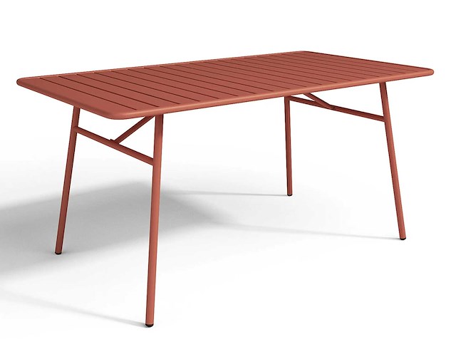 Tuintafel - l.160 cm terracotta metaal - afbeelding 2 van  6