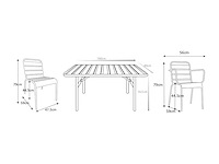 Tuintafel - l.160 cm terracotta metaal - afbeelding 5 van  6