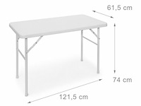 Tuintafel- 120 x 60 x 52-74 cm - opvouwbaar - afbeelding 1 van  3