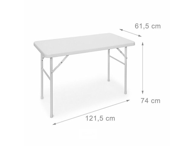 Tuintafel- 120 x 60 x 52-74 cm - opvouwbaar - afbeelding 2 van  3