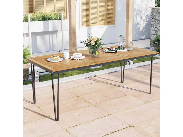Tuintafel -(natuurlijk/zwart) - afbeelding 1 van  6