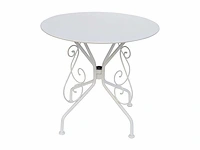 Tuintafel d.80 cm in smeedijzeren metaal - wit - afbeelding 2 van  2