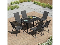Tuintafel voor 4-6 personen - zwart - afbeelding 1 van  3