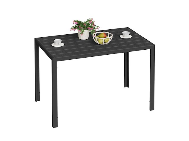 Tuintafel voor 4-6 personen - zwart - afbeelding 2 van  3