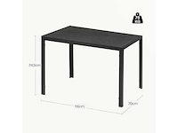 Tuintafel voor 4-6 personen - zwart - afbeelding 3 van  3