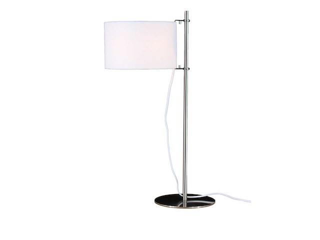 Tulpenstoel witte structuur - zwarte zitting + 1 architecte expo lamp + 1 zilveren schaduwlamp 25 cm - afbeelding 2 van  4