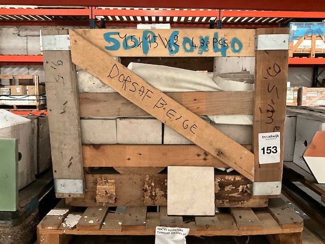 Tunesië beige partij natuursteen tegels (44x) - afbeelding 4 van  4