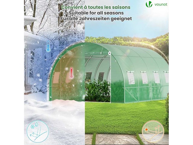 Tunne garden greenhouse 12m² in gegalvaniseerd staal - 4x3 m - afbeelding 4 van  7