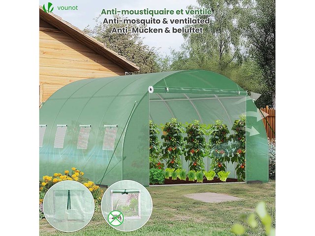 Tunne garden greenhouse 12m² in gegalvaniseerd staal - 4x3 m - afbeelding 5 van  7