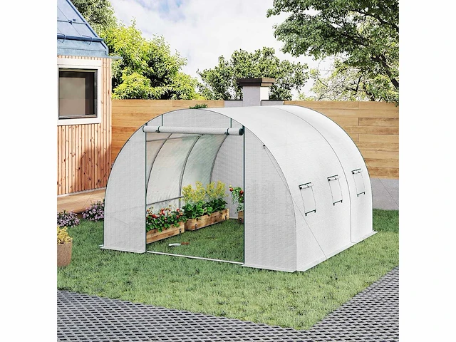 Tunnel garden kas, 6 ramen, wit, 300x300x200cm - afbeelding 1 van  9