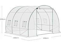 Tunnel garden kas, 6 ramen, wit, 300x300x200cm - afbeelding 3 van  9